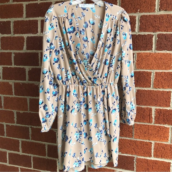 Floral dress | Taupe/Blue | Size M | Tan & Blue - Picture 11 of 13
